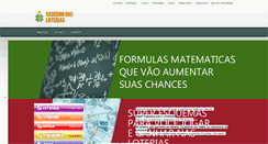 Desktop Screenshot of cadernodasloterias.com.br